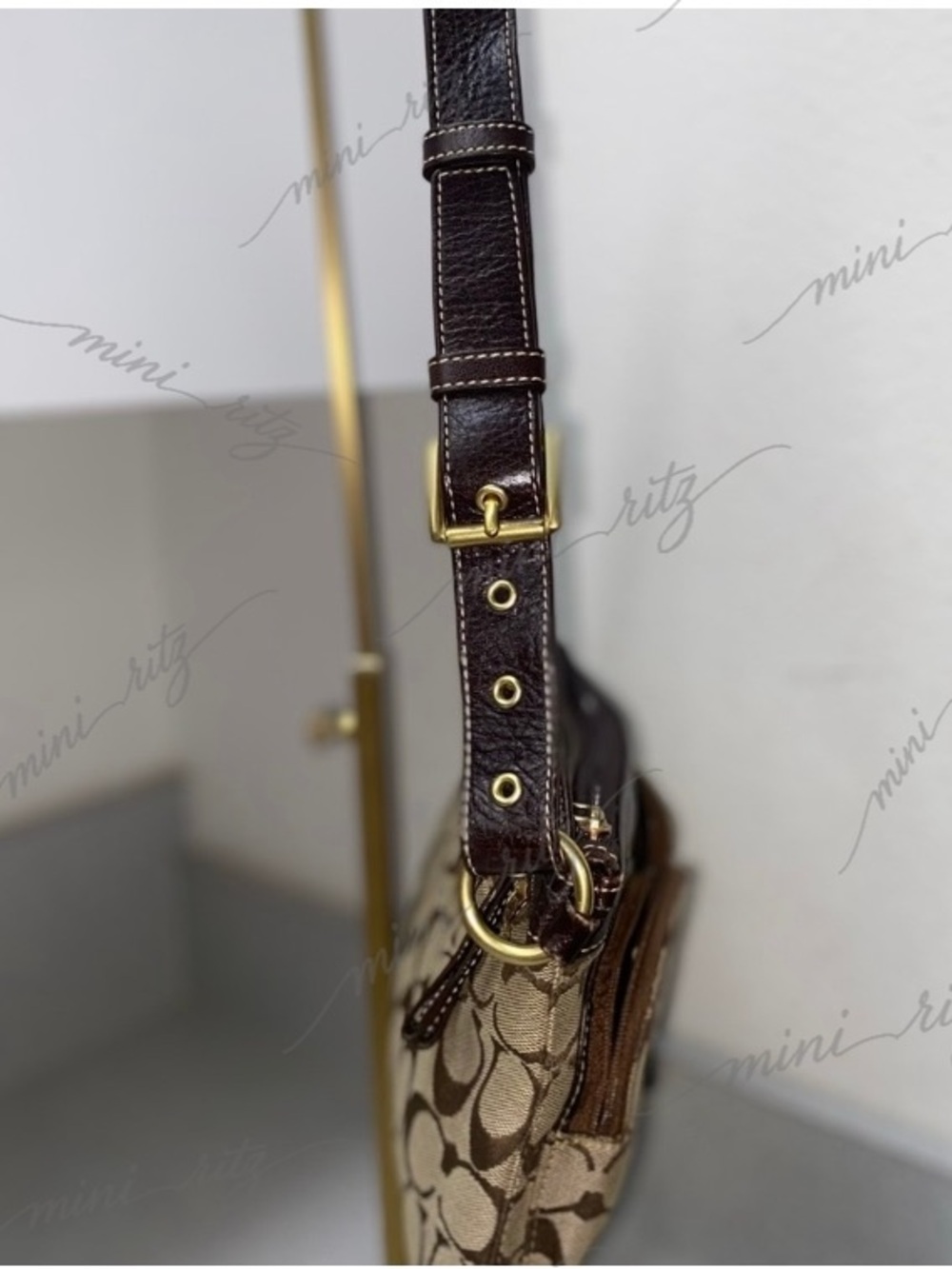 Coach Vintage Signature 2-Way Belt Khaki Bag GUC - Picture 4 of 16